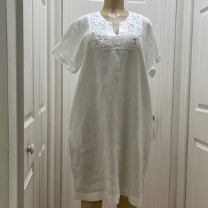Lightinthebox Women's Casual Dress Linen Mini Dress White Short Sleeve 8/10